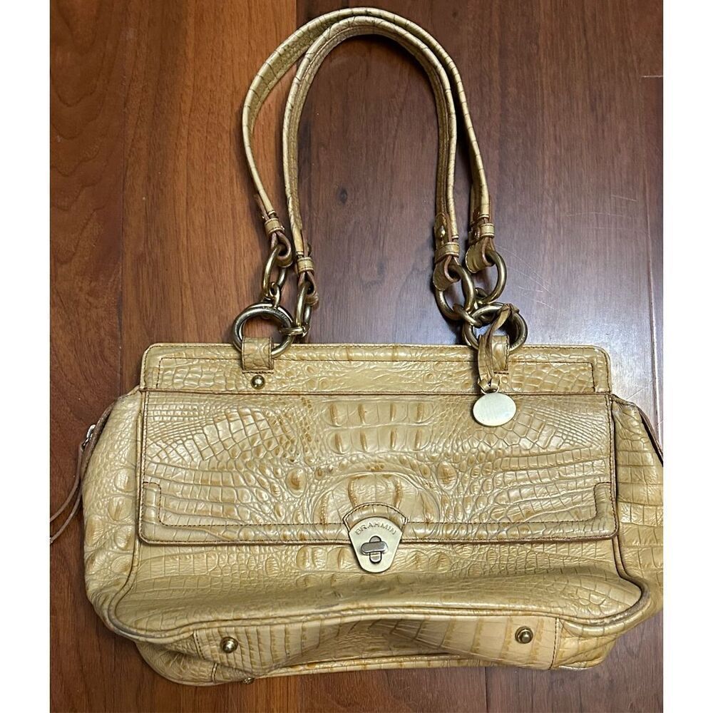 Brahmin women’s Collette Melbourne croc‎ embossed leather bag